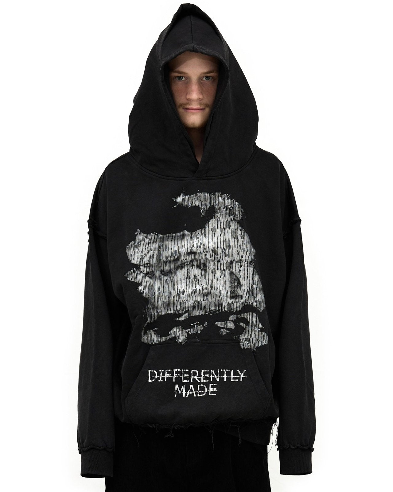 FACELESS DOUBLE HOOD HOODIE - Differently Made